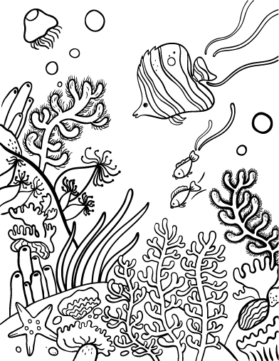 underwater seascape coloring pages - photo #21